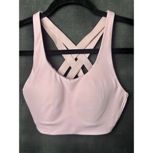 Lululemon Bra Womens 32B Pink Sports Enlite Weave Back High Support Running
